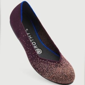 Rothy's Eggplant Metallic Flats Size 10